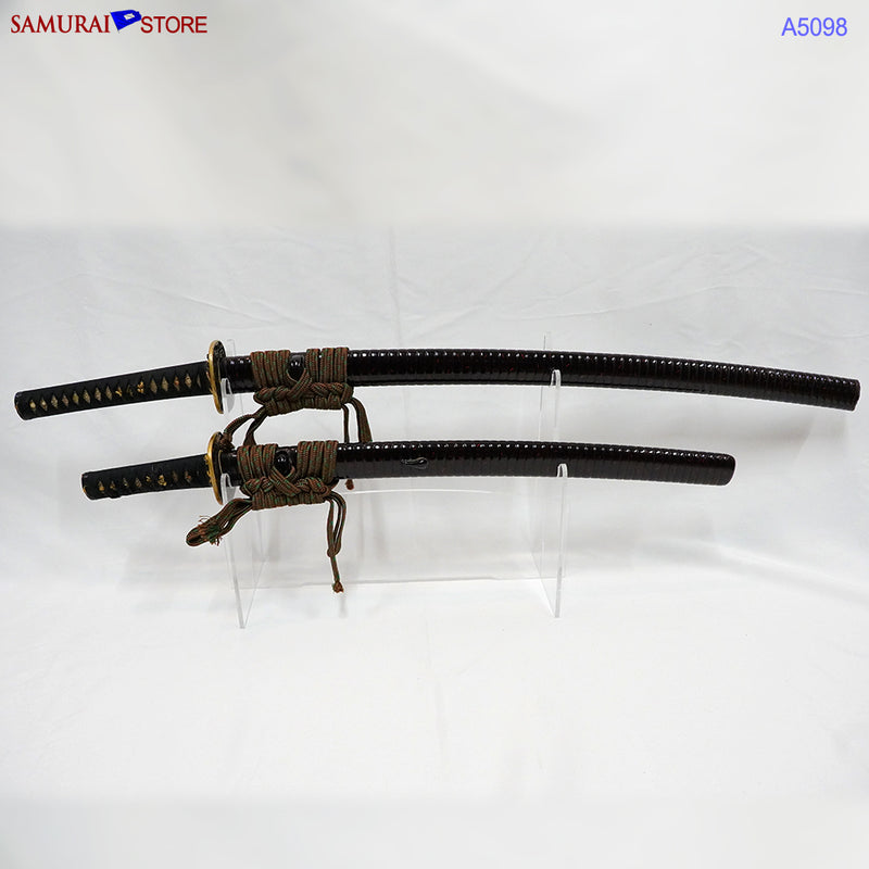 A5098 Pair of antique Daisho Katana & Wakizashi w/ Great Mountings w/ NBTHK 3 certificates