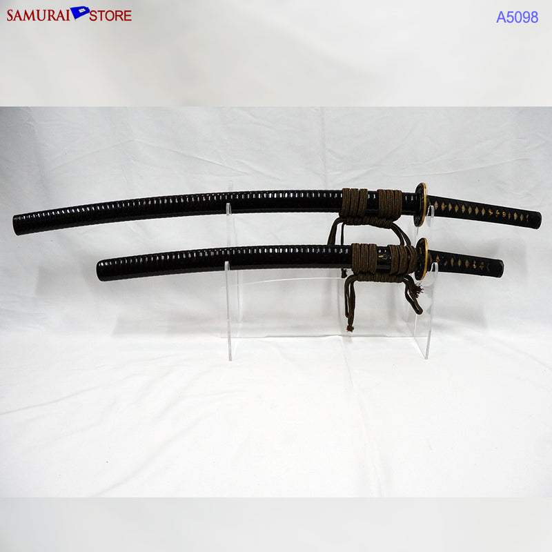 A5098 Pair of antique Daisho Katana & Wakizashi w/ Great Mountings w/ NBTHK 3 certificates