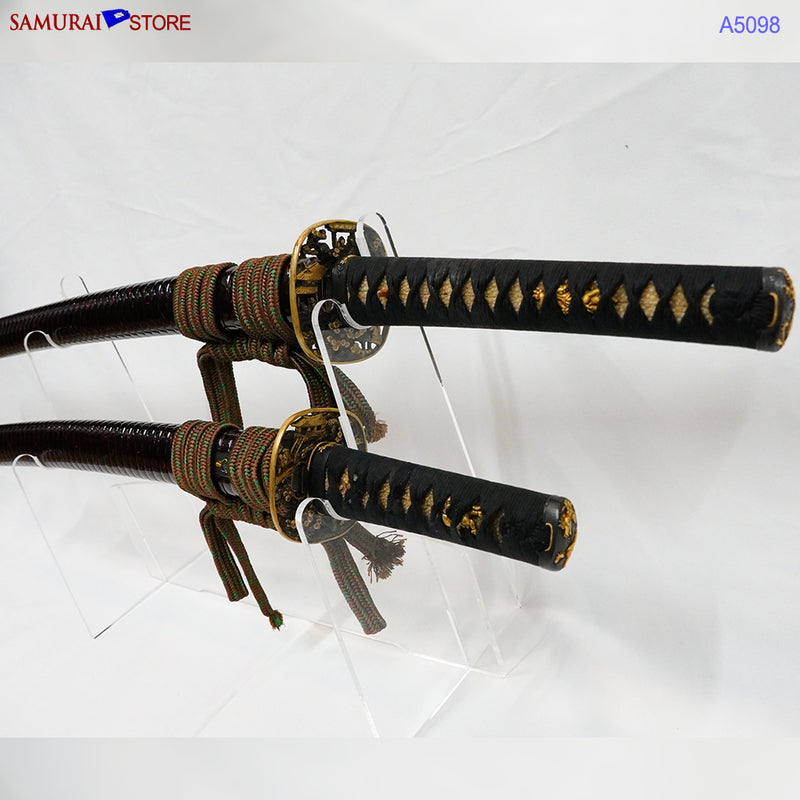 A5098 Pair of antique Daisho Katana & Wakizashi w/ Great Mountings w/ NBTHK 3 certificates