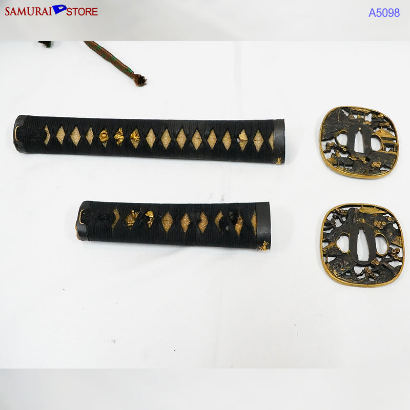 A5098 Pair of antique Daisho Katana & Wakizashi w/ Great Mountings w/ NBTHK 3 certificates