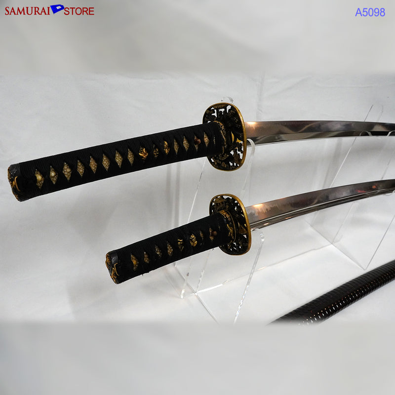 A5098 Pair of antique Daisho Katana & Wakizashi w/ Great Mountings w/ NBTHK 3 certificates