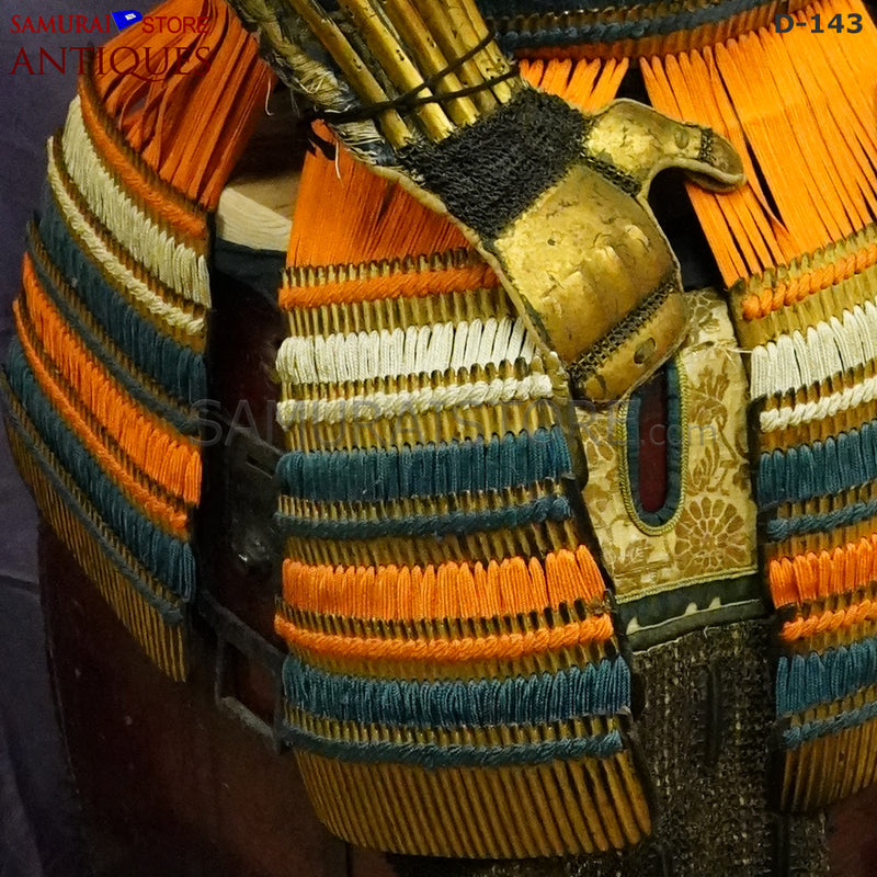D143 Antique suit of Honkozane gold armor w/ Certificate