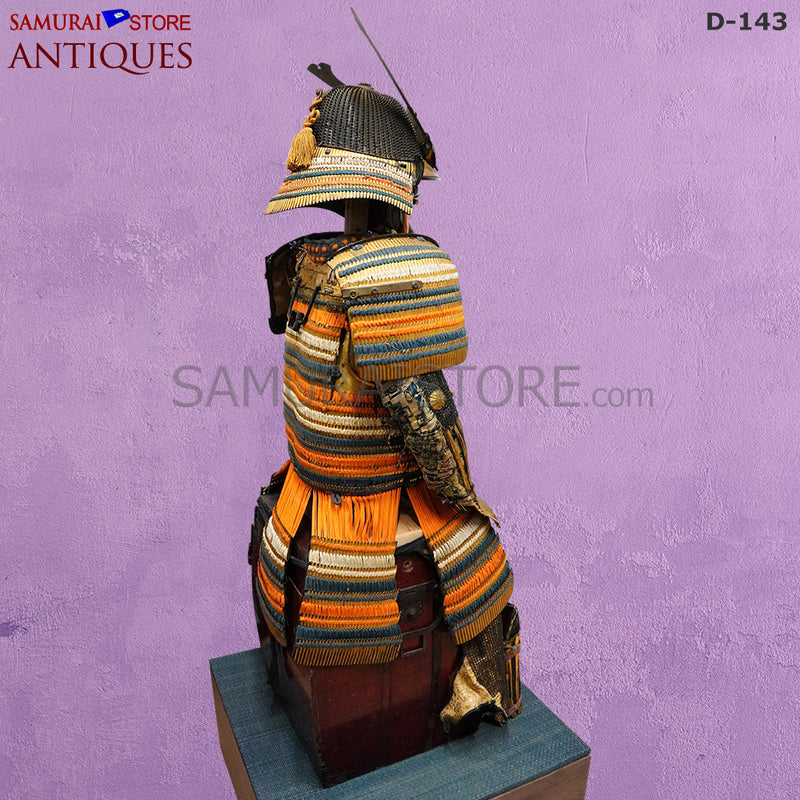 D143 Antique suit of Honkozane gold armor w/ Certificate
