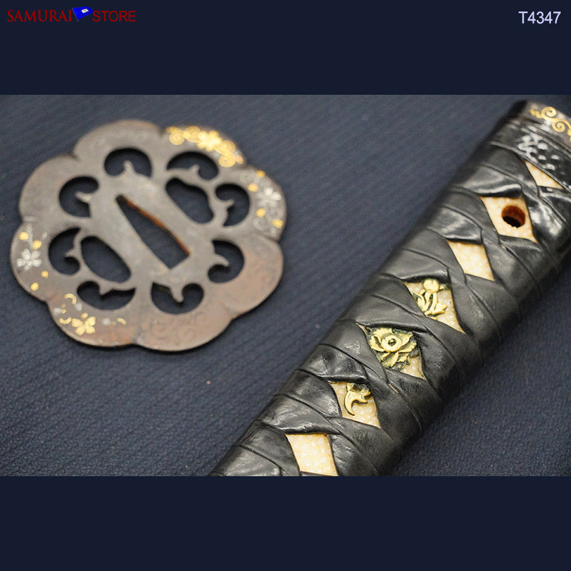 T4347 Katana Sword YASUNORI in Ornate Mounting - Contemporary Bo-Hi