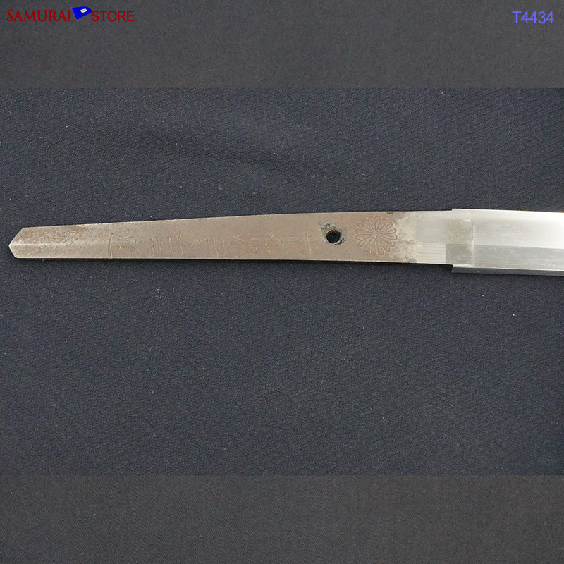 T4434 Katana Sword YOSHIMICHI w/ Red Ornate Mountings - Antique