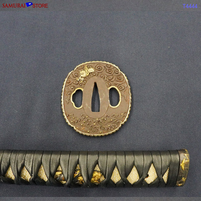 T4444 Antique Katana Sword Bungo-Takada w/ Ornate Mounting
