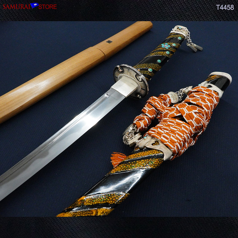 T4458 Wakizashi Sword HISAMICHI in Tachi mounting- NBTHK Tokubetsu Hozon certificated