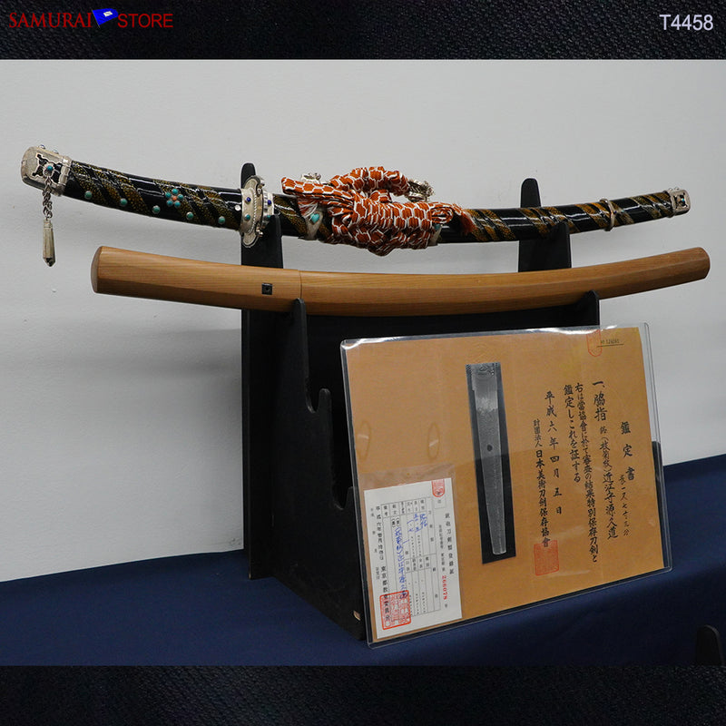 T4458 Wakizashi Sword HISAMICHI in Tachi mounting- NBTHK Tokubetsu Hozon certificated