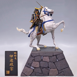 Statue - Date Masamune Figure on Stone Wall - SAMURAI STORE