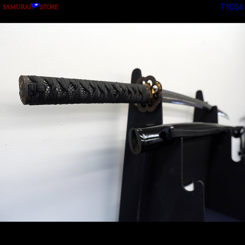 T1054 Katana Sword TOSHIHIDE - Antique w/ Ornate Mountings - SAMURAI STORE