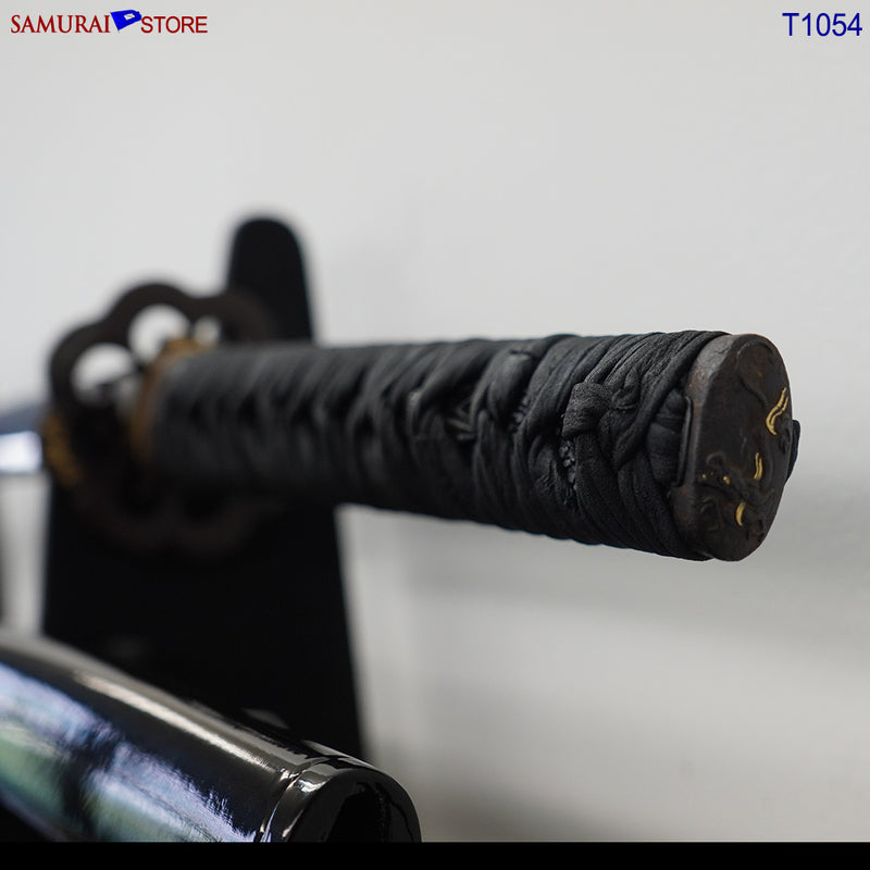 T1054 Katana Sword TOSHIHIDE - Antique w/ Ornate Mountings - SAMURAI STORE