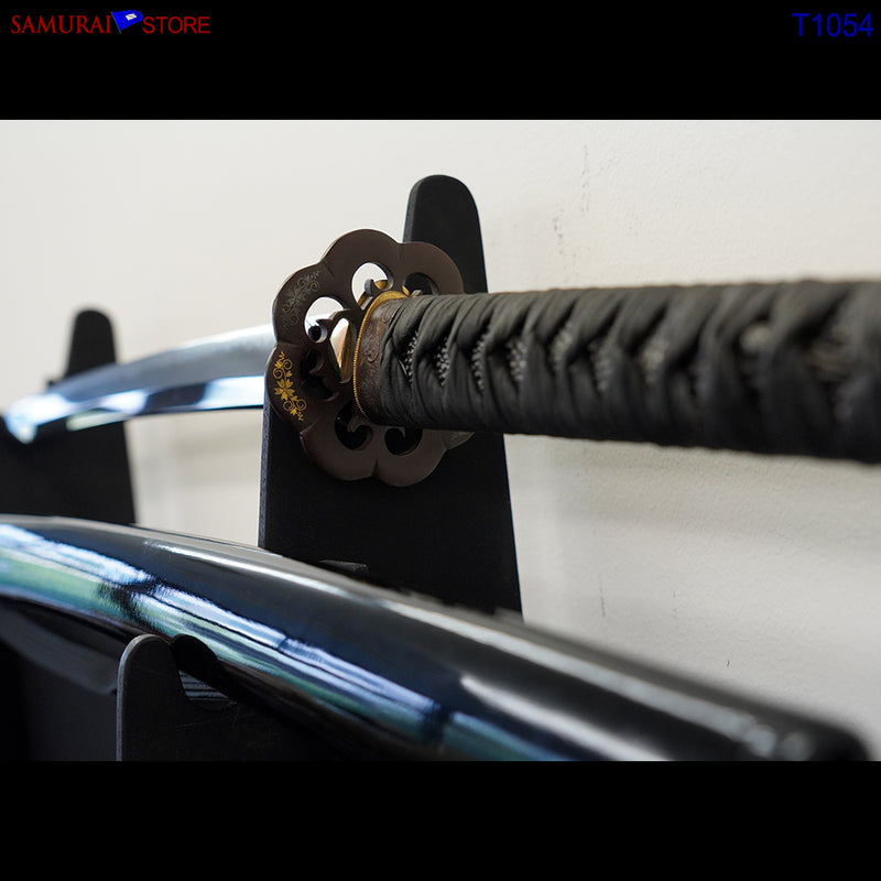 T1054 Katana Sword TOSHIHIDE - Antique w/ Ornate Mountings - SAMURAI STORE