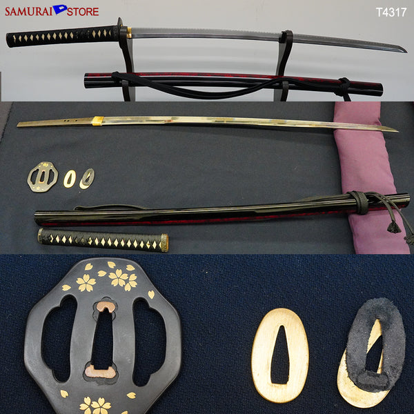 T4317 Katana Sword w/ Ornate Mountings KANEMOTO - antique